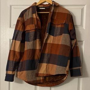 Men's Checkered Shirt Jacket - Multicolor